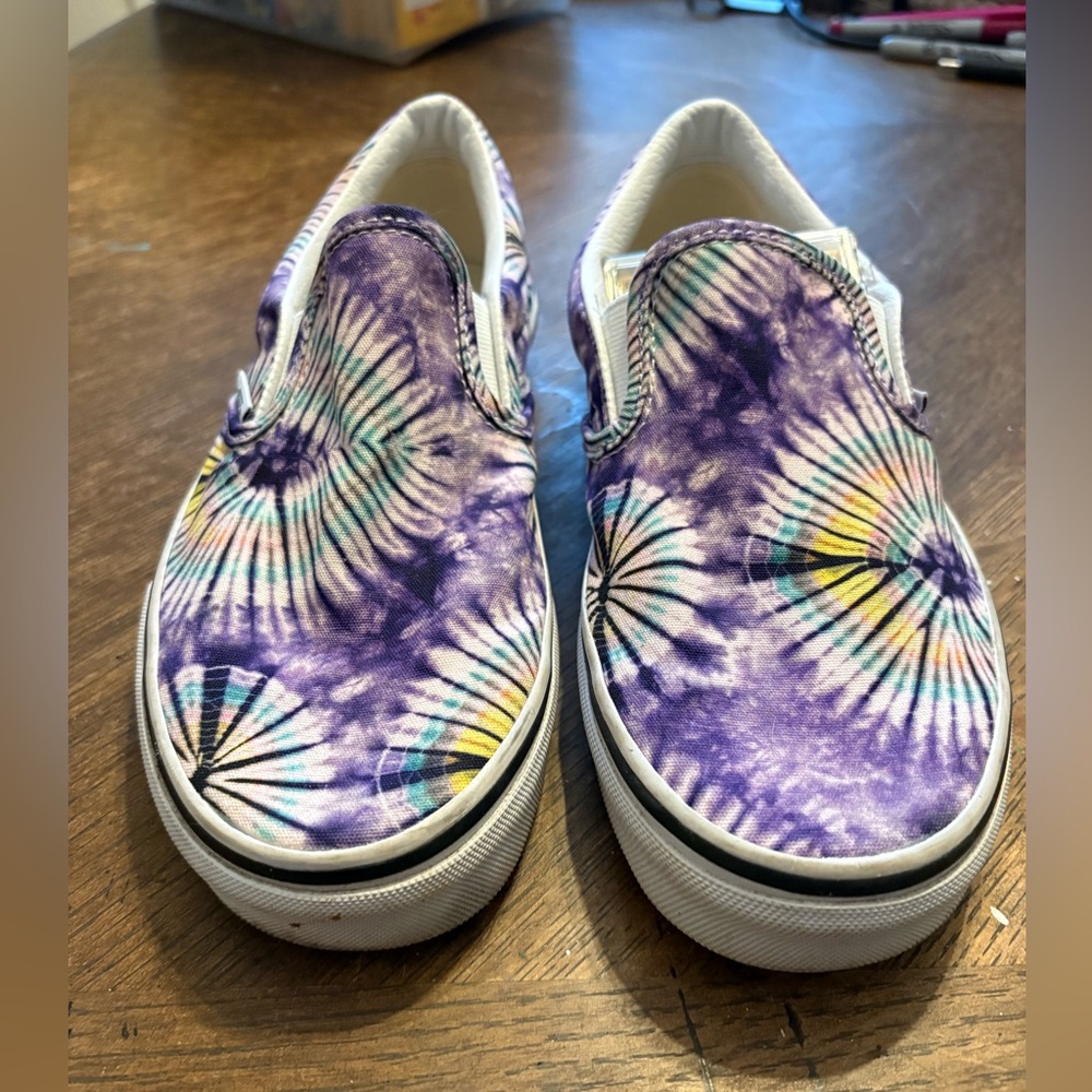 Vans Classic Slip-On "New Age Purple" tie-dye canvas sneakers SkateBoarder